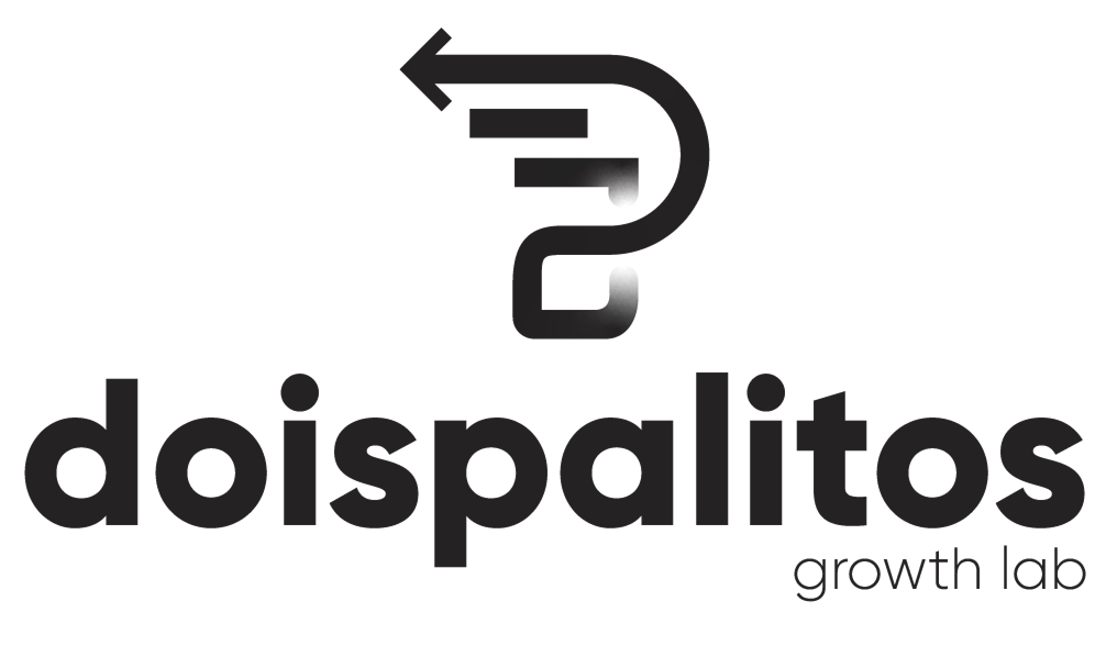 Logo doispalitos growth lab — versão preta em fundo claro