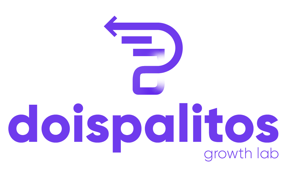 Logo doispalitos growth lab — versão tolopea em fundo claro
